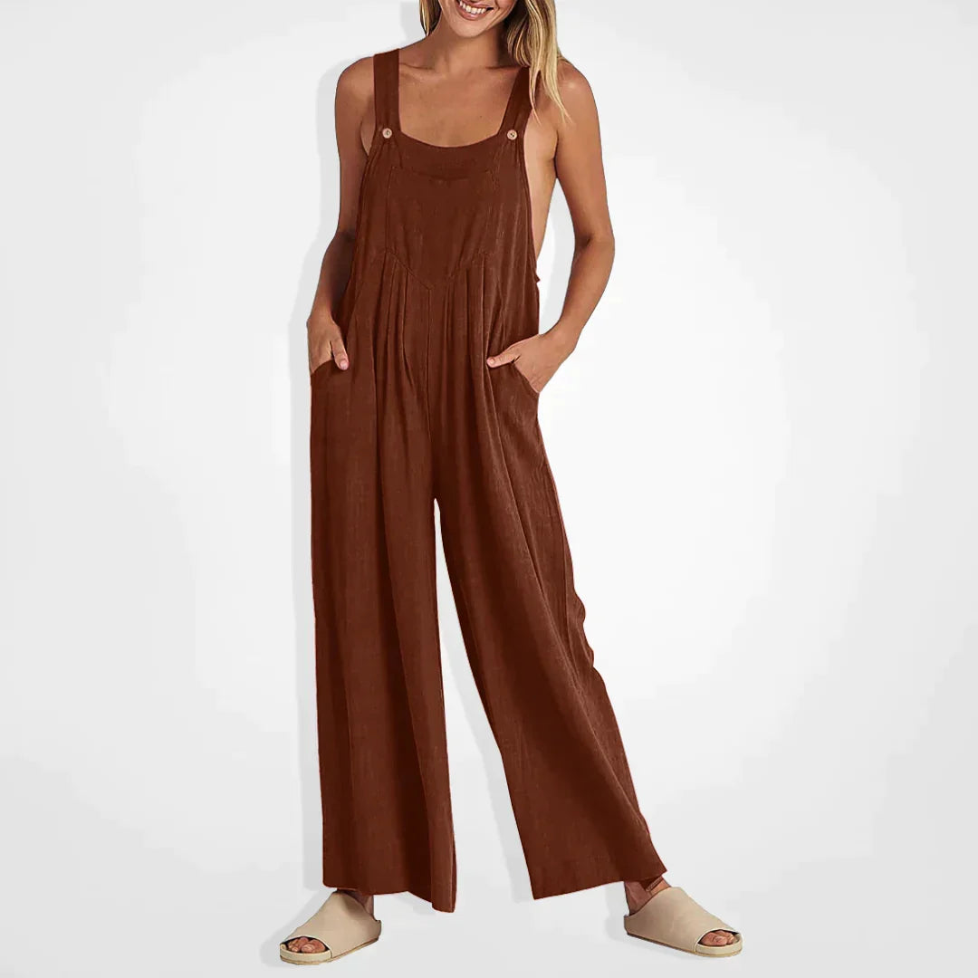 Valeska Plus-storlek jumpsuit med vida ben