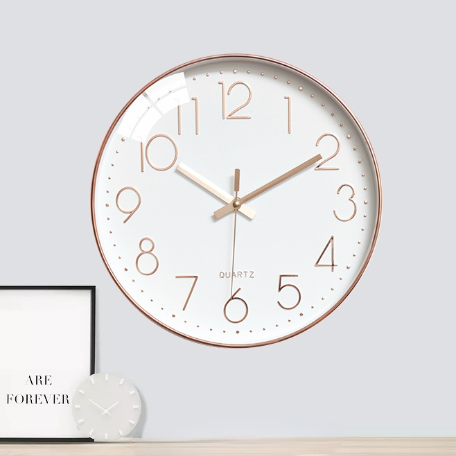 Unisex 30cm Lydlös Veggklokke – Modern Minimalistisk Design