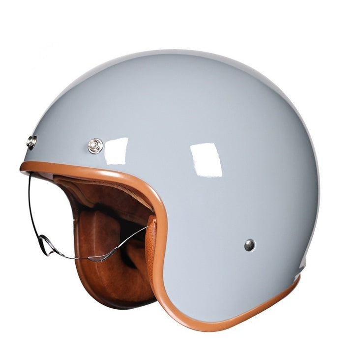 Unisex Åpen Motorsykkelhjelm i Retro Design