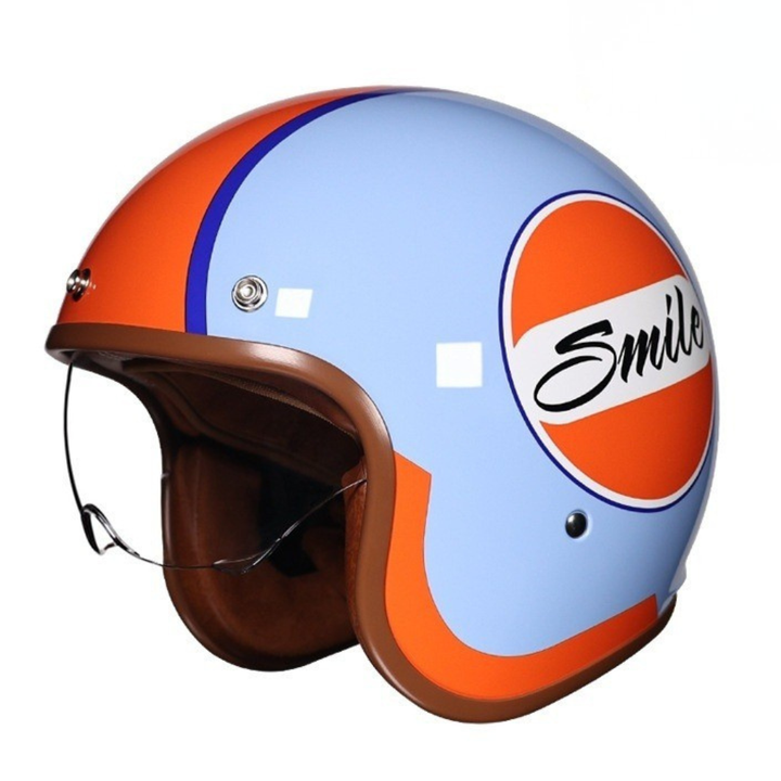 Unisex Åpen Motorsykkelhjelm i Retro Design