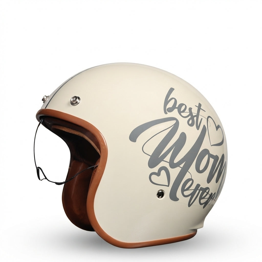 Unisex Åpen Motorsykkelhjelm i Retro Design