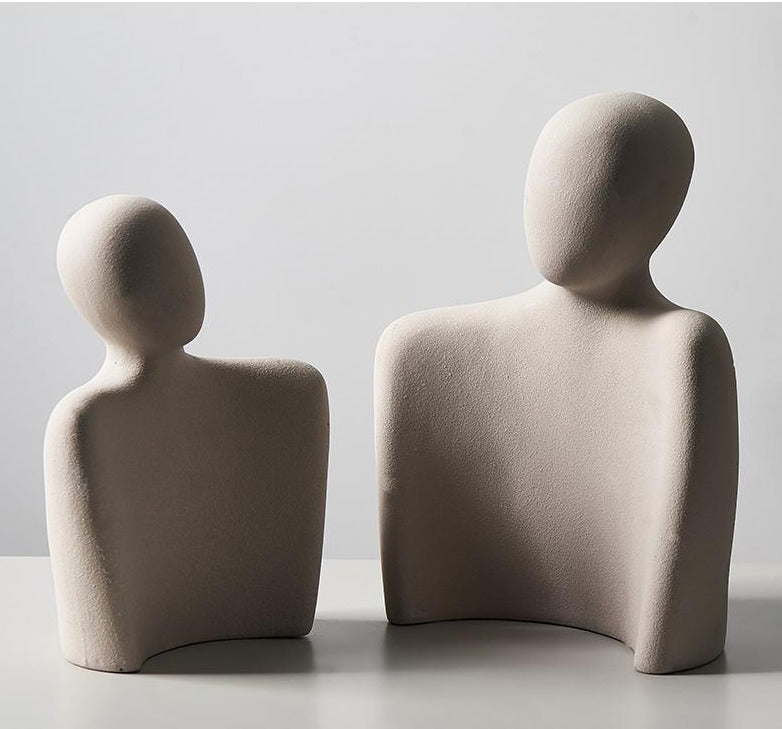Abstrakt Kjärlighetsstatue – Elegant Modern Hemmedekorasjon