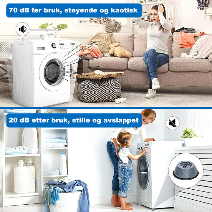Antivibrasjonsstötte till tvättmaskin - 4-pakning | Stöyreduksjon
