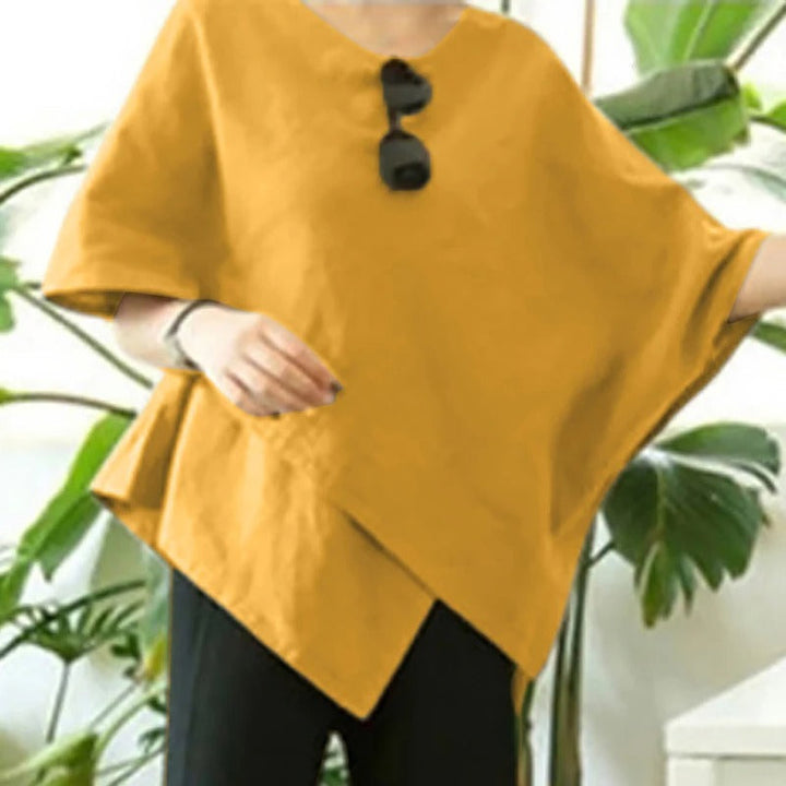 Asymmetrisk Halvermet Blus för Kvinnor