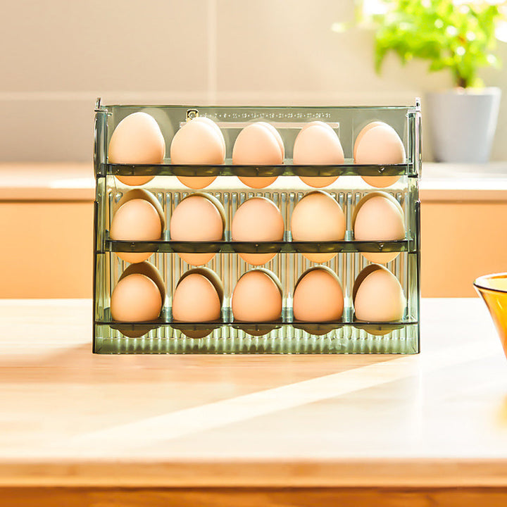 Automatisk Flip Egg Boks - Kjöleskap Organisering för 30 Egg