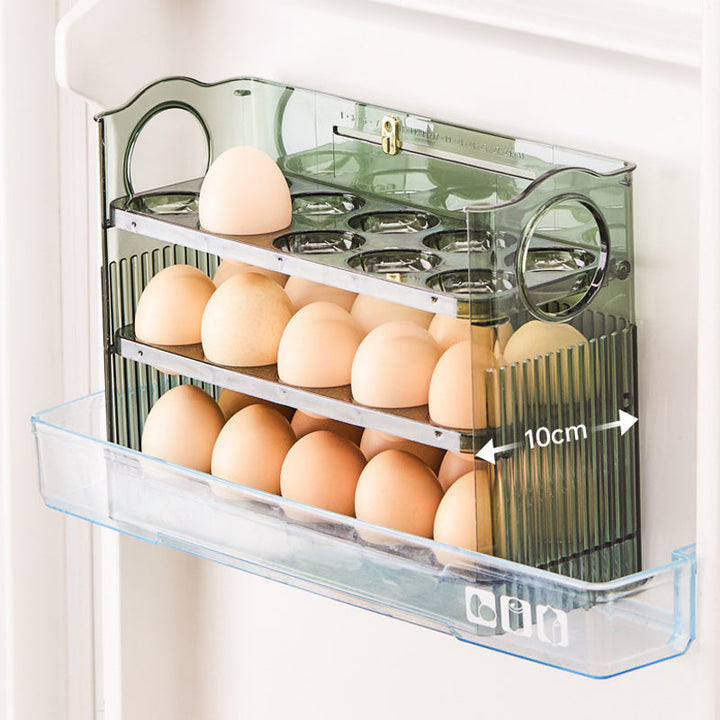 Automatisk Flip Egg Boks - Kjöleskap Organisering för 30 Egg