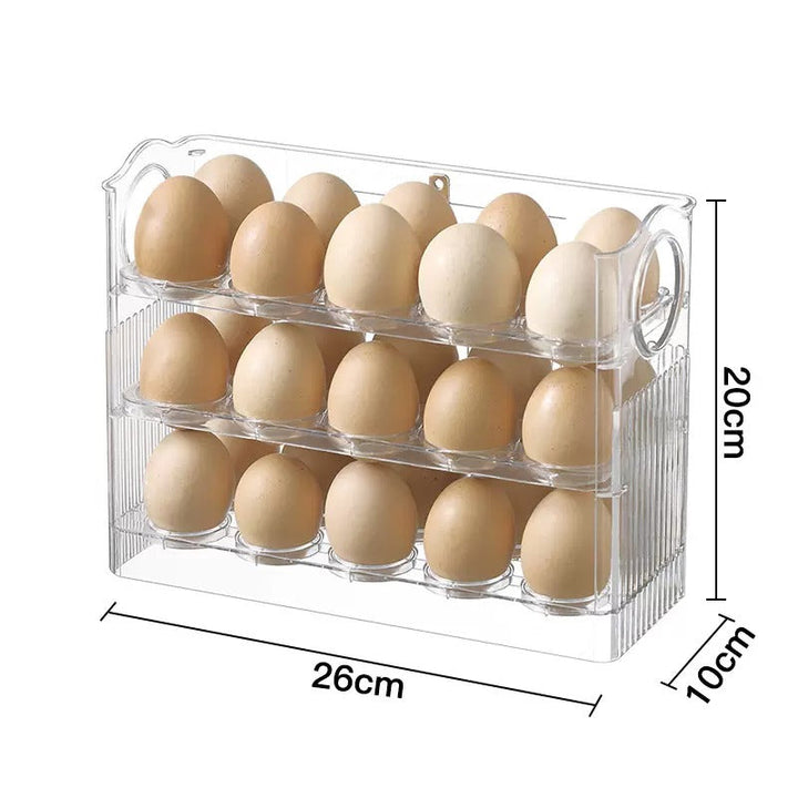 Automatisk Flip Egg Boks - Kjöleskap Organisering för 30 Egg