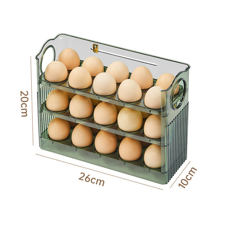Automatisk Flip Egg Boks - Kjöleskap Organisering för 30 Egg