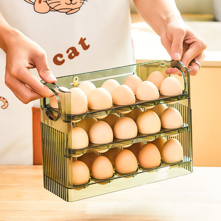 Automatisk Flip Egg Boks - Kjöleskap Organisering för 30 Egg