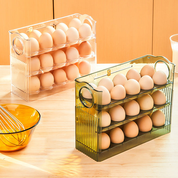 Automatisk Flip Egg Boks - Kjöleskap Organisering för 30 Egg