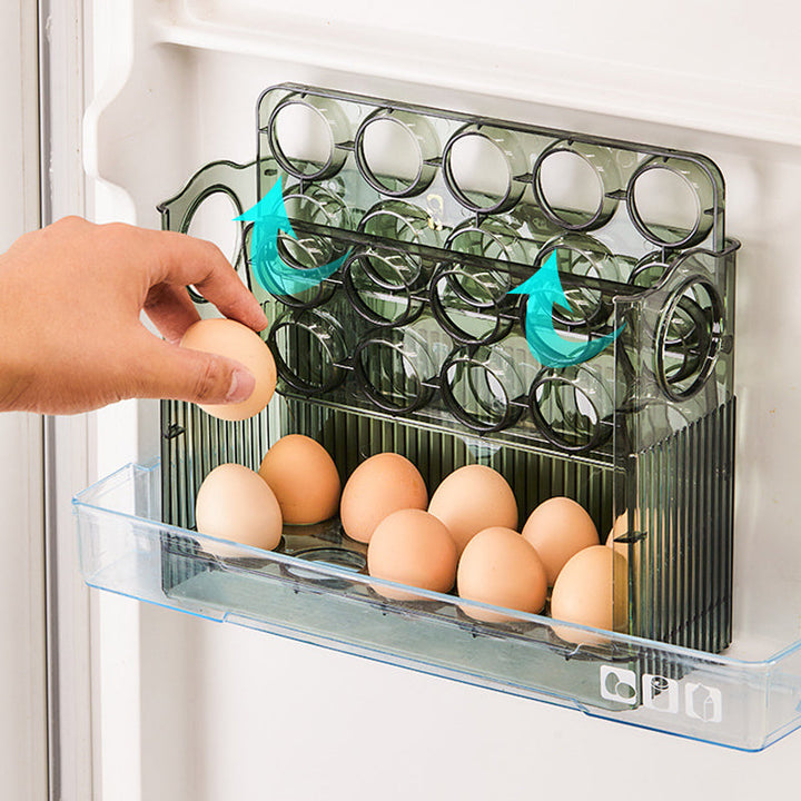 Automatisk Flip Egg Boks - Kjöleskap Organisering för 30 Egg