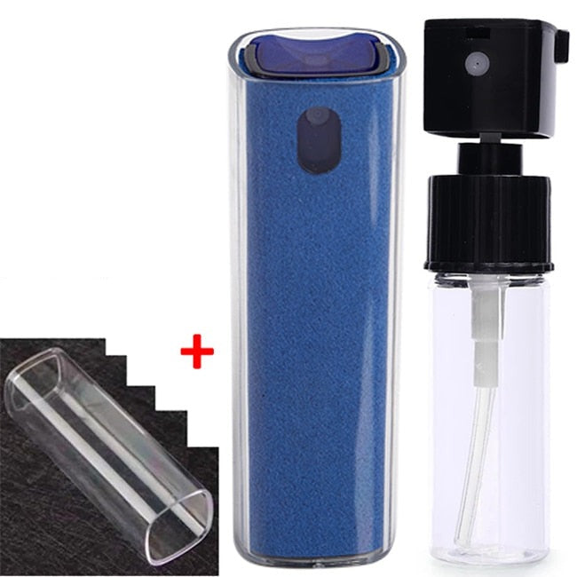 Bärbar 2-i-1 Skjermrenser med Spray &amp; Mikrofiberklut