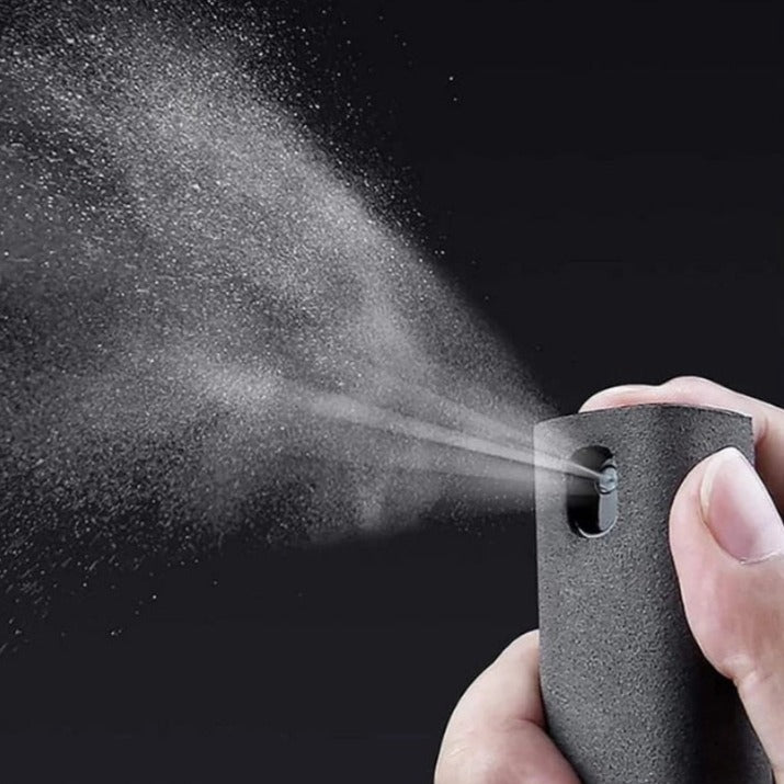 Bärbar 2-i-1 Skjermrenser med Spray &amp; Mikrofiberklut