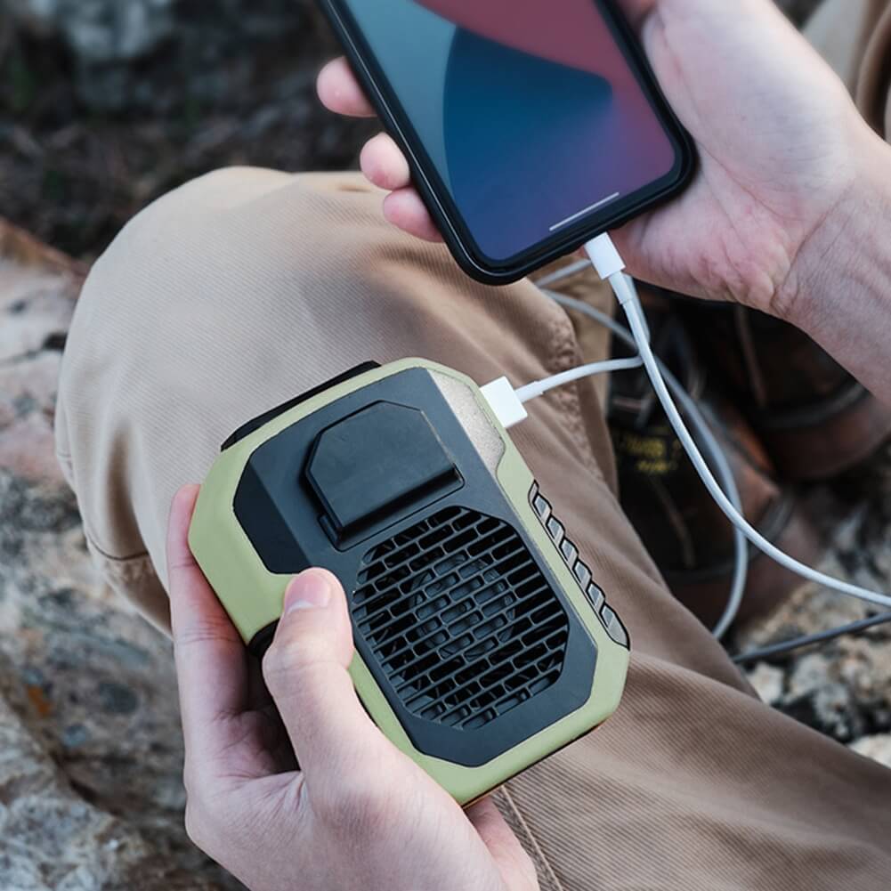 Bärbar Håndfri Klipsvifte med Powerbankfunksjon