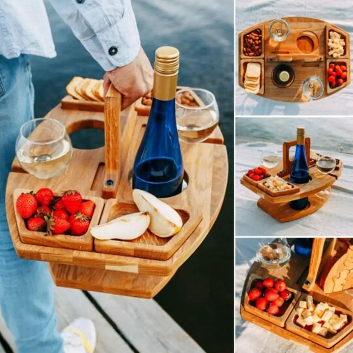 Bärbart Vinbord för Utomhus Användning – Perfekt för Piknik