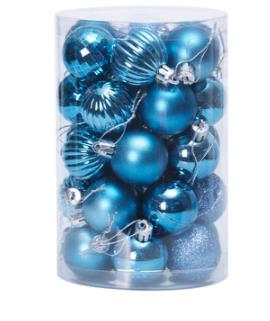 Julgranskulor i plast, set om 34 med många färger