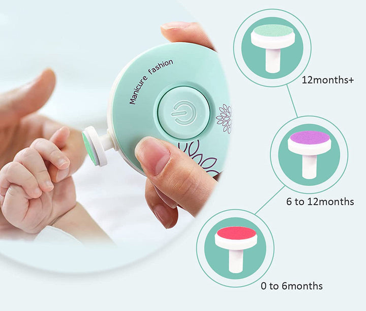 Baby Elektrisk Negletrimmer - Säker, Stille och Effektiv