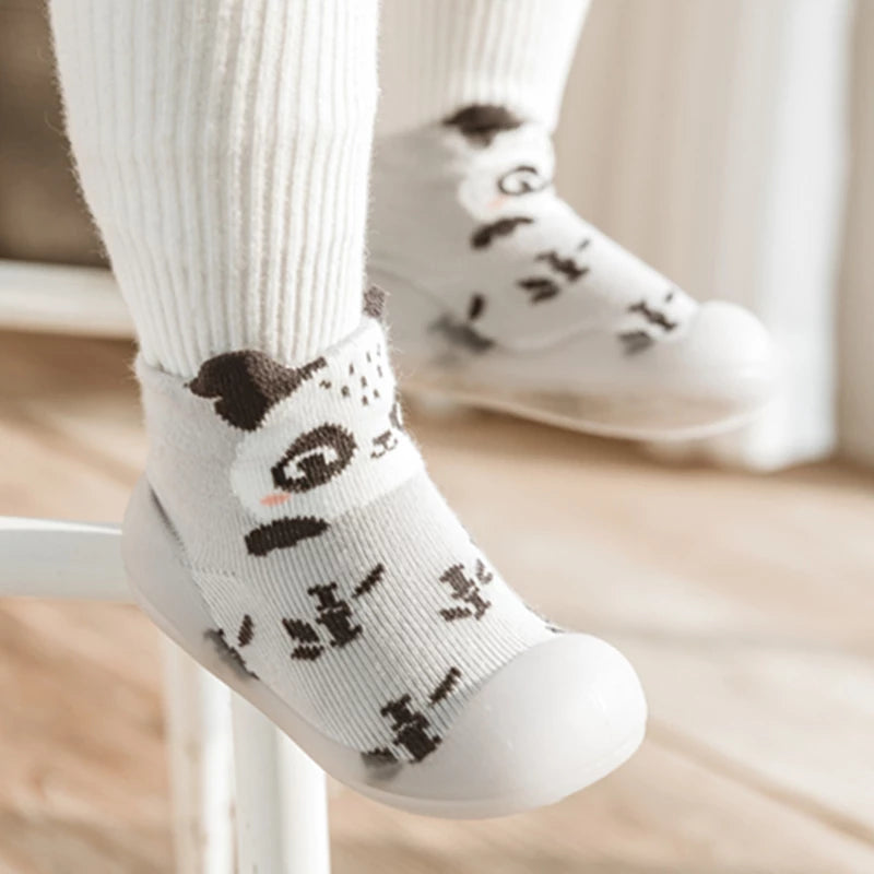 Baby Stickade Sokkesko med Antiskli Sula
