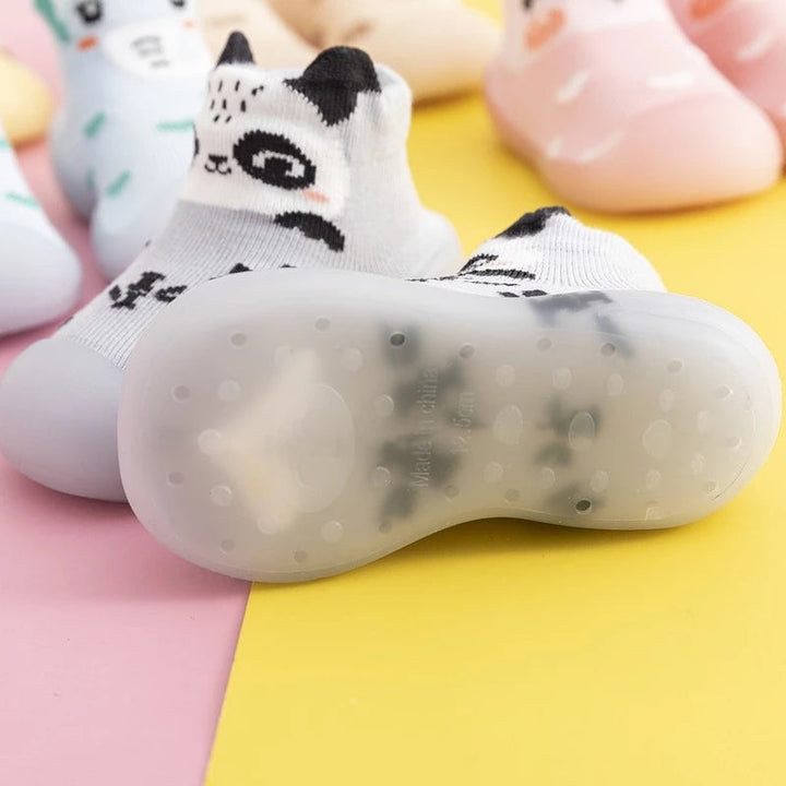 Baby Stickade Sokkesko med Antiskli Sula