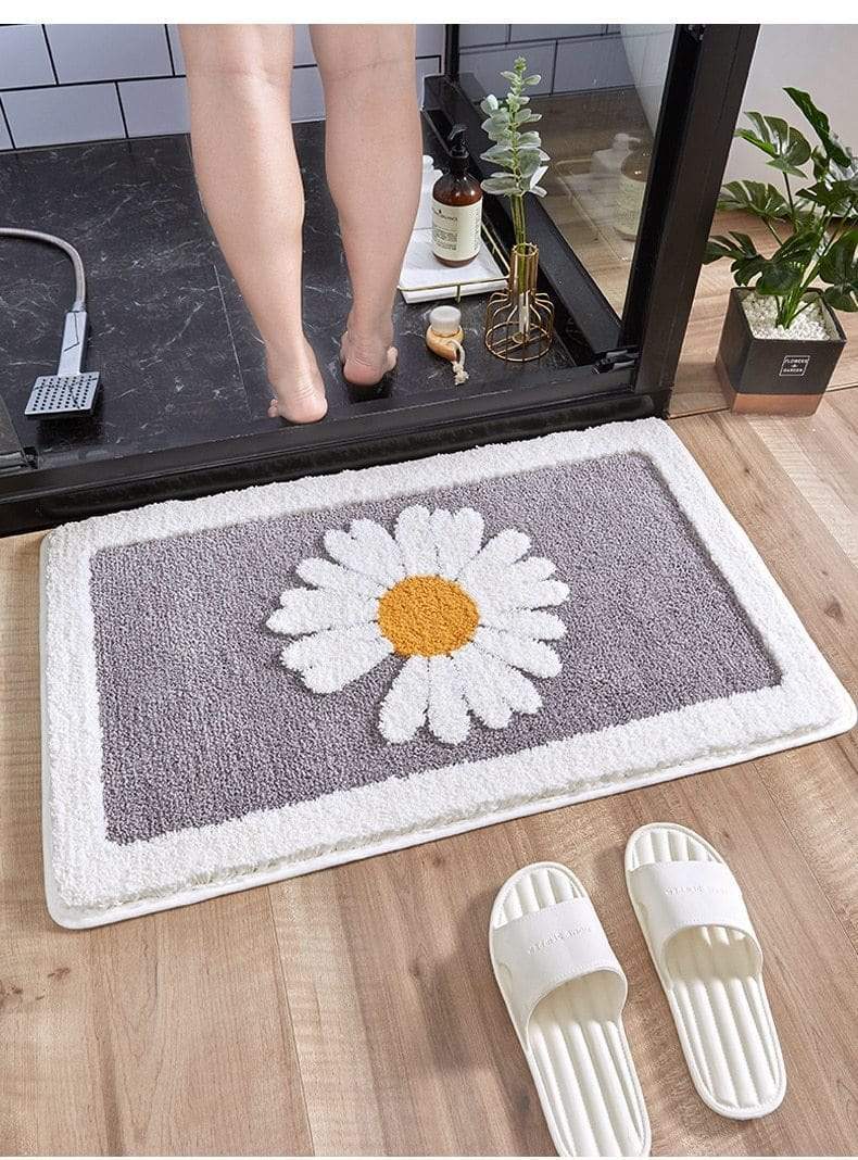 Baderomsmatte med Prästkrage Design – Mjuk, Halksäker &amp; Vaskbar