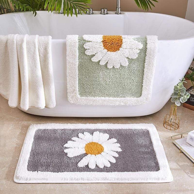 Baderomsmatte med Prästkrage Design – Mjuk, Halksäker &amp; Vaskbar