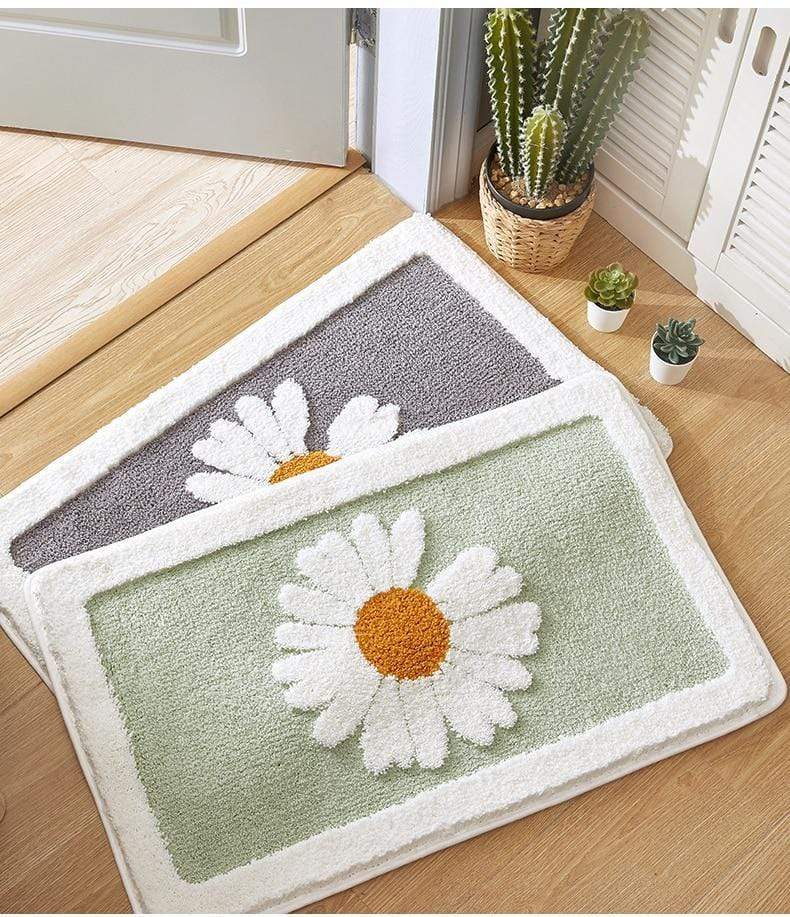 Baderomsmatte med Prästkrage Design – Mjuk, Halksäker &amp; Vaskbar