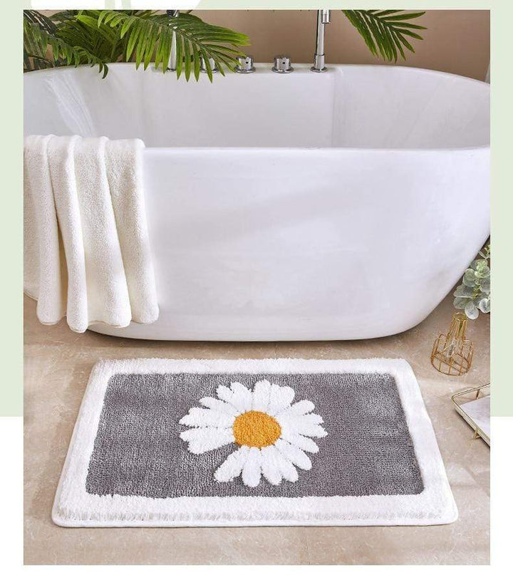 Baderomsmatte med Prästkrage Design – Mjuk, Halksäker &amp; Vaskbar