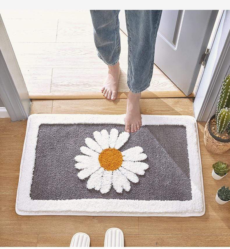 Baderomsmatte med Prästkrage Design – Mjuk, Halksäker &amp; Vaskbar
