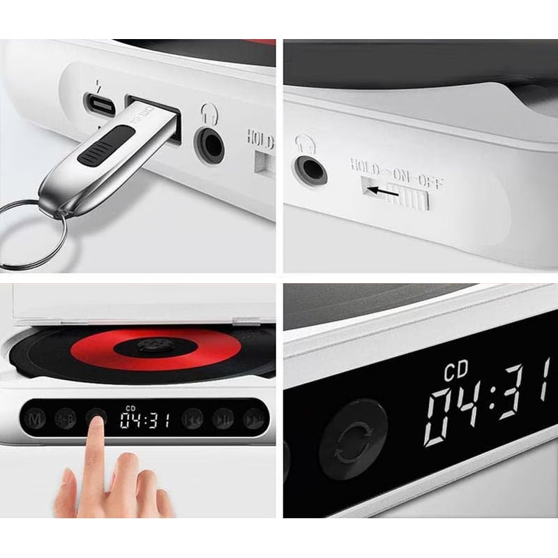 Bärbar CD-spiller - Bluetooth | Hi-Fi Ljud | Flera Färger