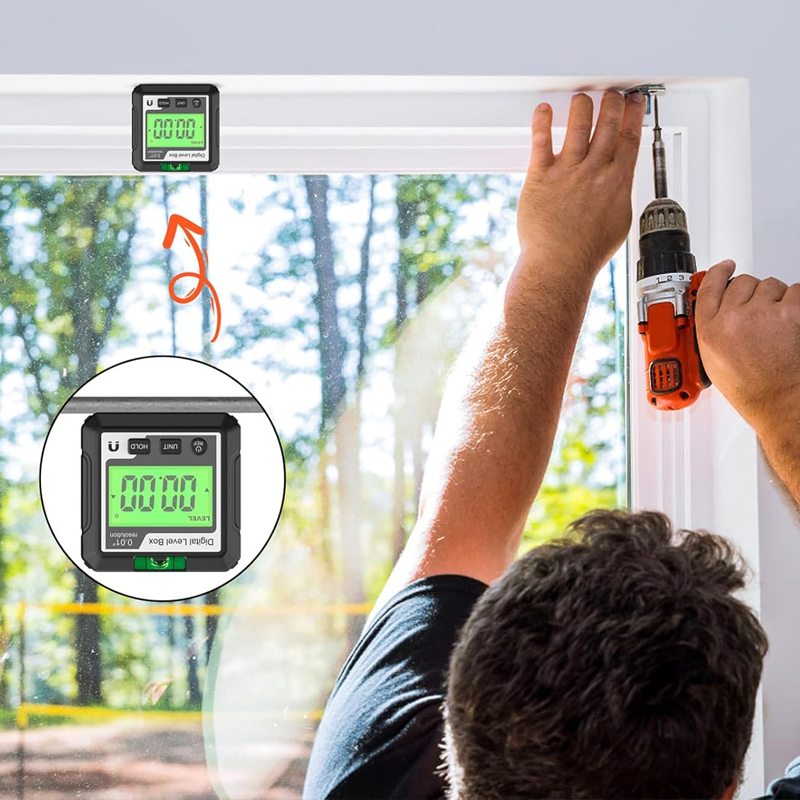 Bärbar Digital Högdepresisjons Vinkelmåler | LCD | IP65
