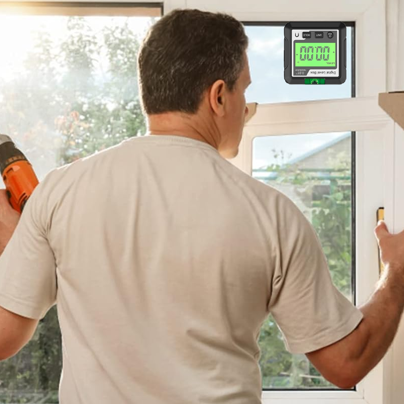 Bärbar Digital Högdepresisjons Vinkelmåler | LCD | IP65