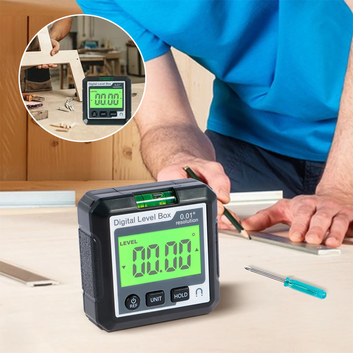 Bärbar Digital Högdepresisjons Vinkelmåler | LCD | IP65
