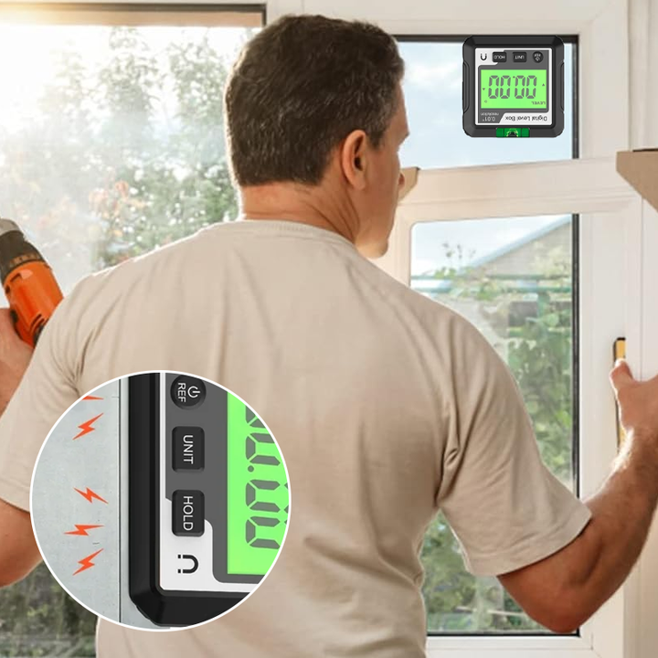 Bärbar Digital Högdepresisjons Vinkelmåler | LCD | IP65