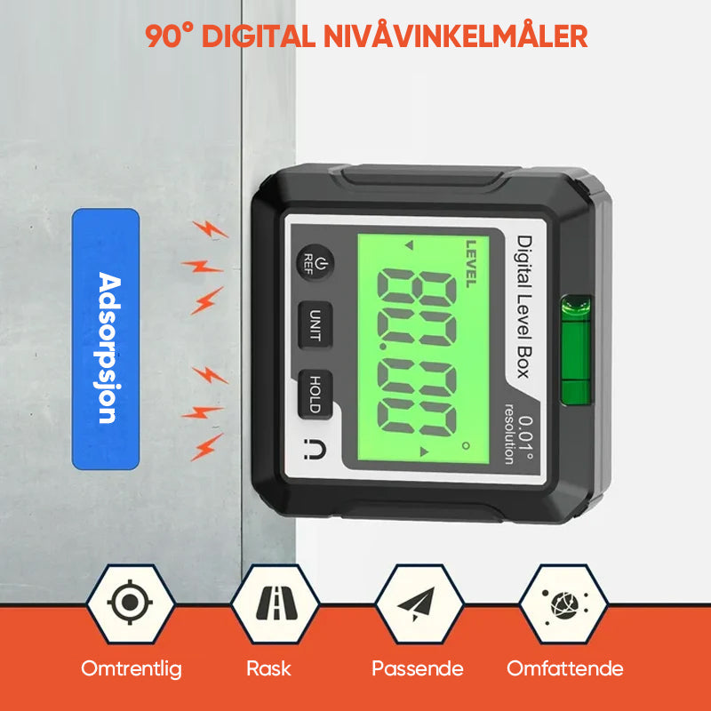 Bärbar Digital Högdepresisjons Vinkelmåler | LCD | IP65
