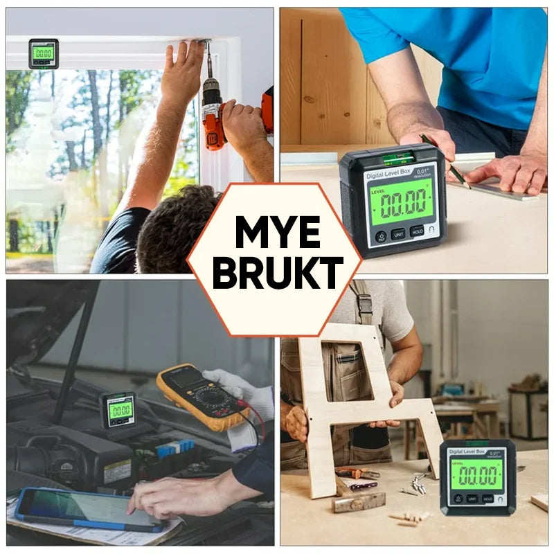 Bärbar Digital Högdepresisjons Vinkelmåler | LCD | IP65
