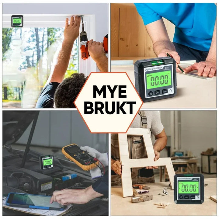 Bärbar Digital Högdepresisjons Vinkelmåler | LCD | IP65