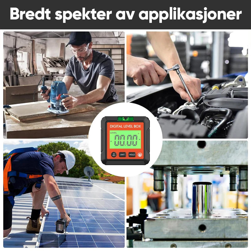 Bärbar Digital Högdepresisjons Vinkelmåler | LCD | IP65