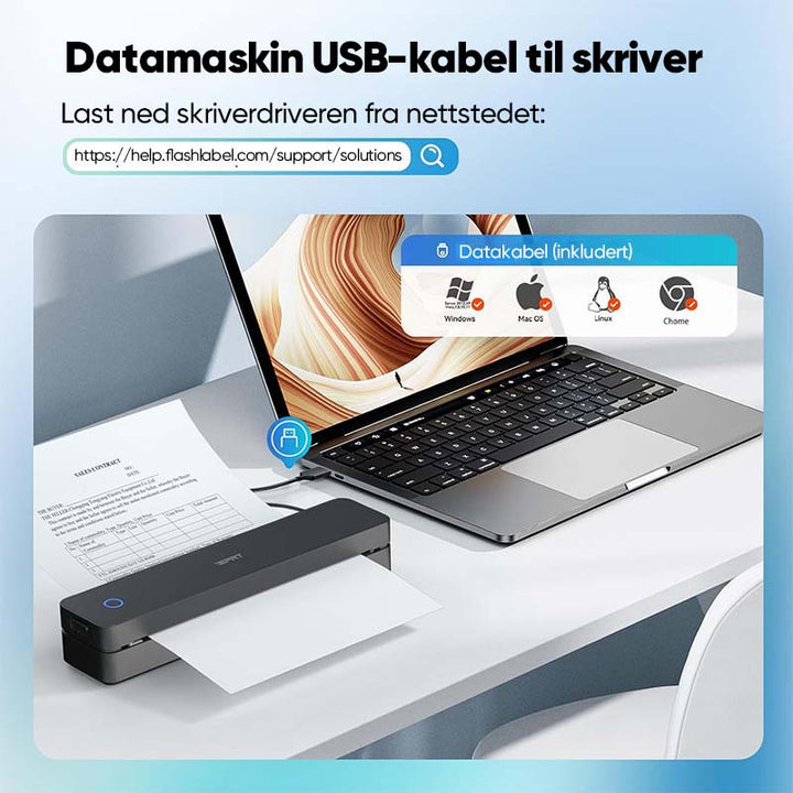 Bärbar Termisk Skriver - Hög Kvalitet | Enkel Anslutning