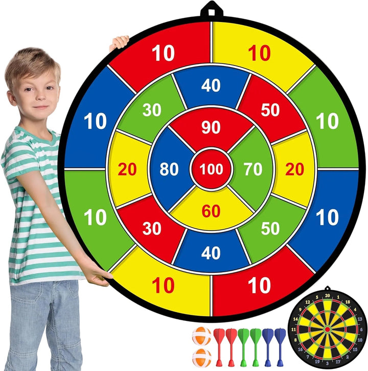Barnens Dobbeltsidige Dartskive med Limballer Leker