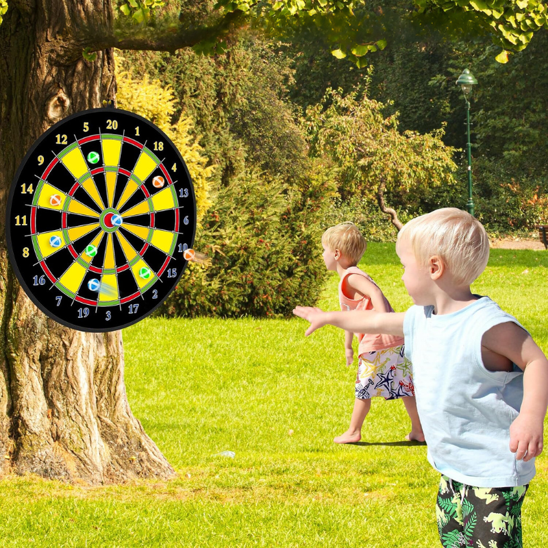Barnens Dobbeltsidige Dartskive med Limballer Leker