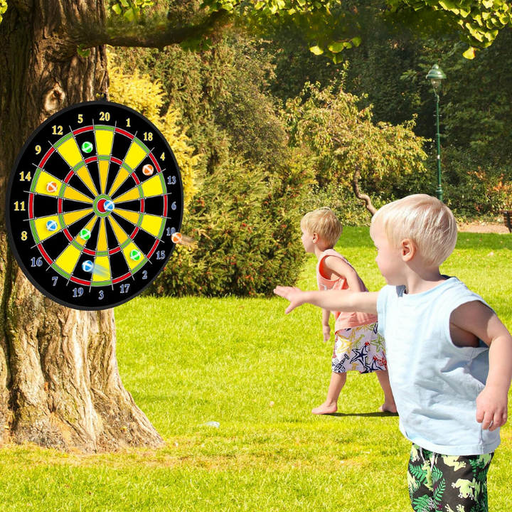 Barnens Dobbeltsidige Dartskive med Limballer Leker