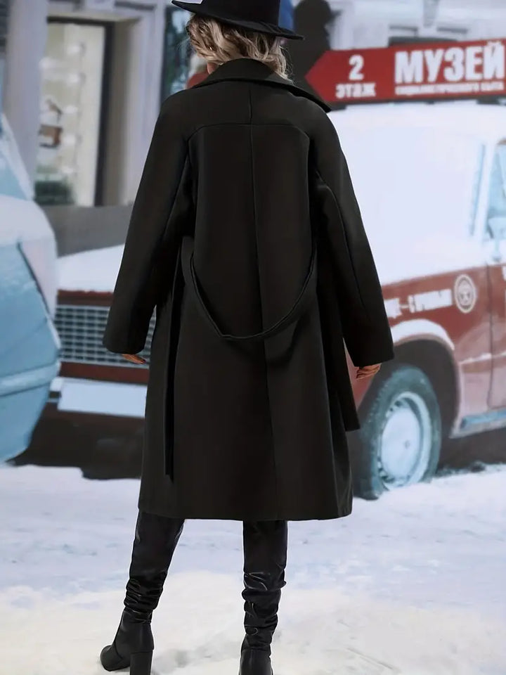 Elegant Dobbelkneppet Midi-Vinterjacka