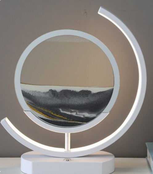 Bevegelig Sand Bordslampa – Unik LED Dekorlampe
