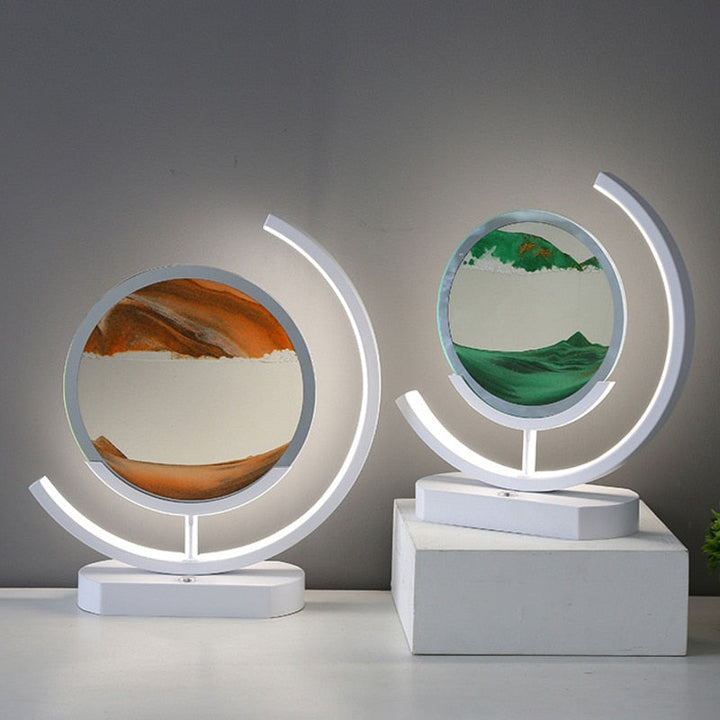 Bevegelig Sand Bordslampa – Unik LED Dekorlampe