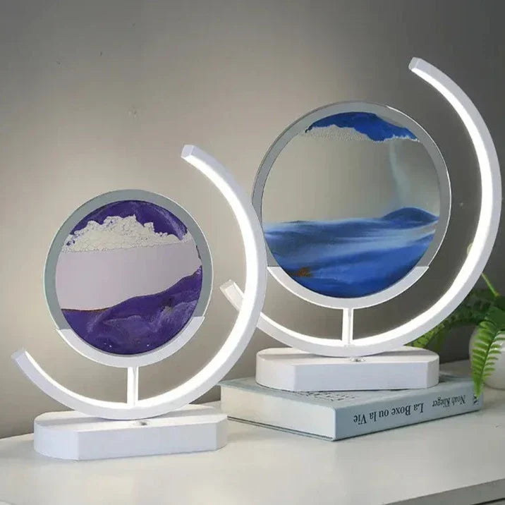 Bevegelig Sand Bordslampa – Unik LED Dekorlampe