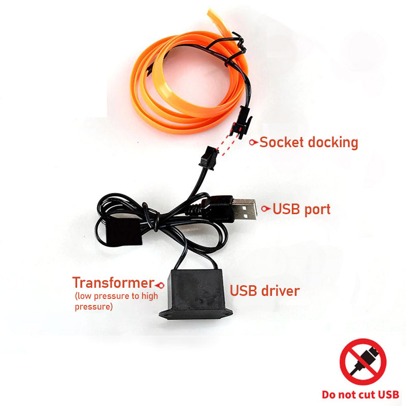 Bil Neon Ljus Set – Tilpassbart Interiörlys (5m)