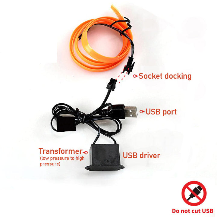 Bil Neon Ljus Set – Tilpassbart Interiörlys (5m)