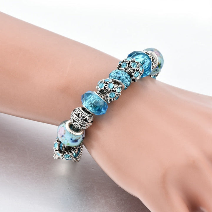 Kvinnor Blått Krystall Armband – Unikt Bohemsk Design