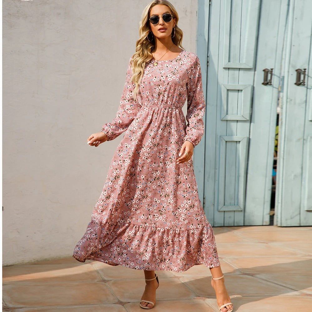 Bohemsk Maxiklänning i Chiffon för Kvinnor - Elegant och Bekväm