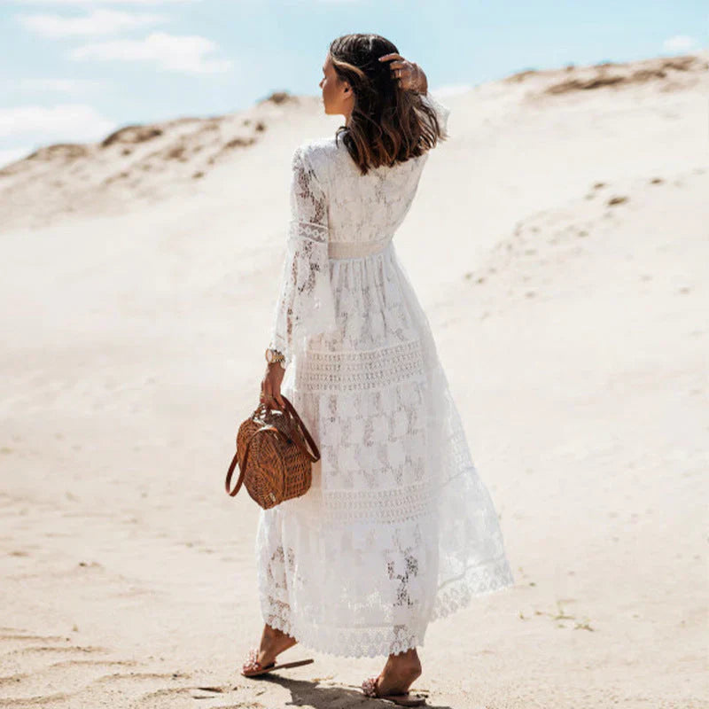 Boho Klänning för Kvinnor med Långa Ärmar – Bekväm &amp; Stilfull
